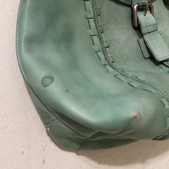 Latino Elegant Green Leather Shoulder Bag Bucket Bag women large boho Y2K office - Picture 6 of 11